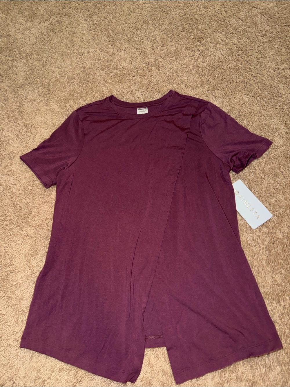 Athleta Plum Short Sleeve Split-Front Tee